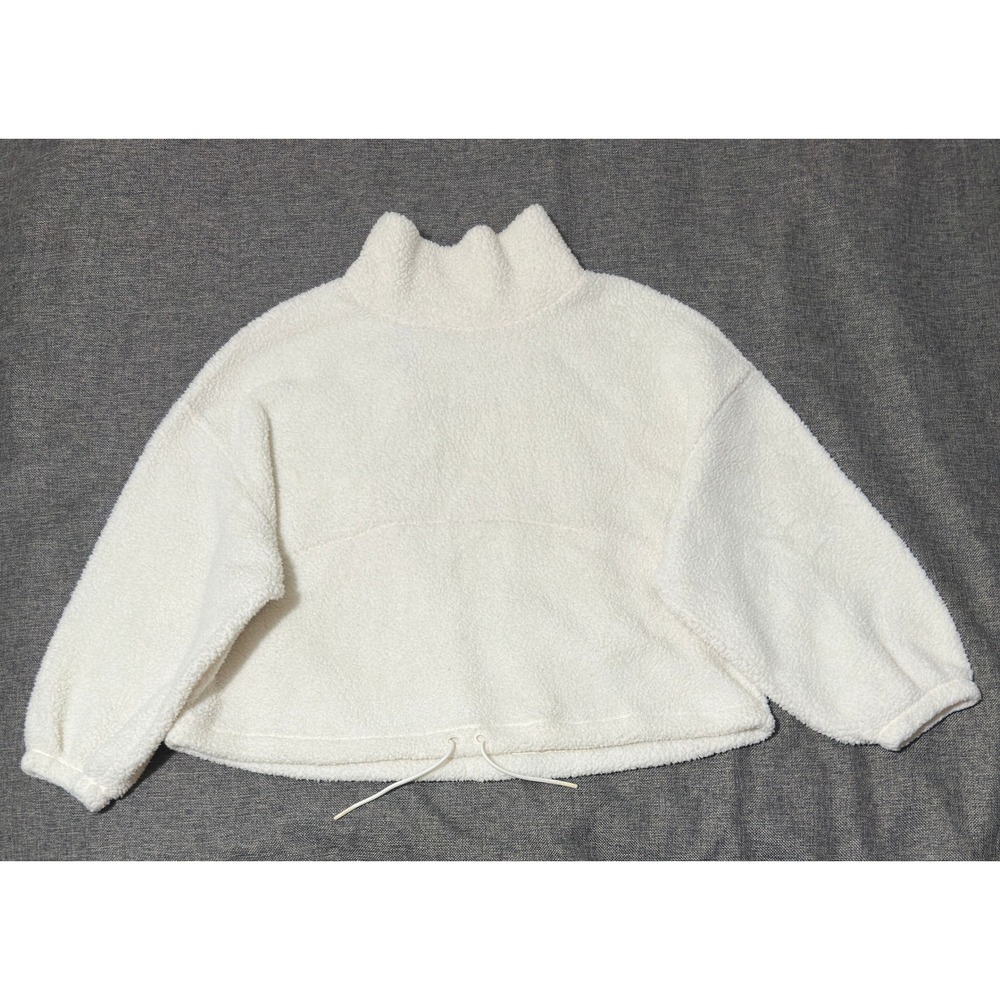 Old Navy Women XXL Pullover Sherpa Fleece Mock Neck White